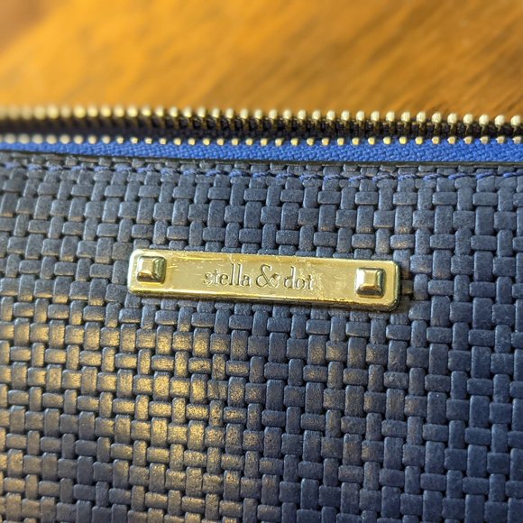 Rare Find - Mercer Zip Wallet - Blue Basket Weave - Picture 3 of 3